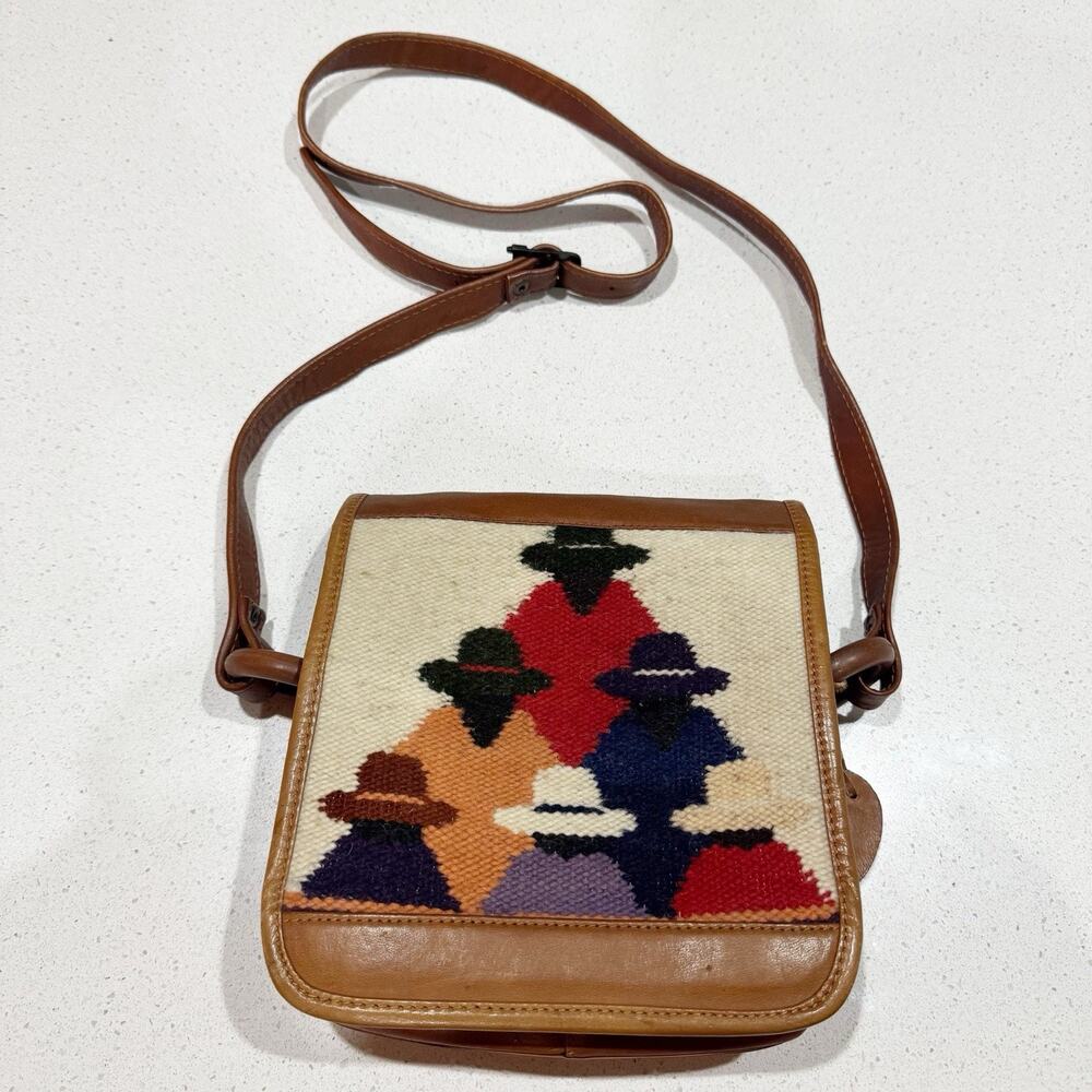 American Angel Women Crossbody‎ Purse Leather Kilim Western
